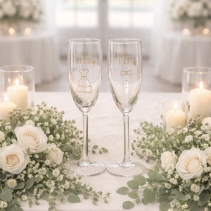 Esküvői pezsgőspohár szett - esküvő - emlék & ajándék - nászajándék - esküvői pohár, pohárszett - Meska.hu