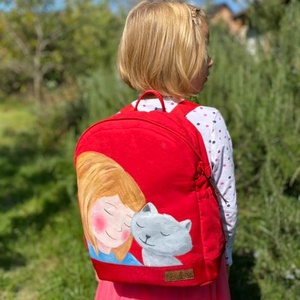 Egyedi hátizsák, kézzel festett képpel - játék & sport - ovis felszerelés - ovis hátizsák - Meska.hu