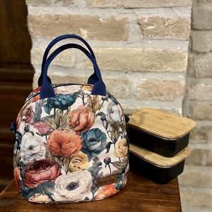 Prémium ételhordó táska vállpánttal, vízhatlan béléssel, zsebbel - táska & tok - uzsonna- & ebéd tartó - ebéd tasak, doboz - Meska.hu