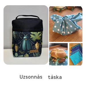 Uzsonnás táska, cipzárral,  PUL béléssel (élelmiszerbarát) - Meska.hu