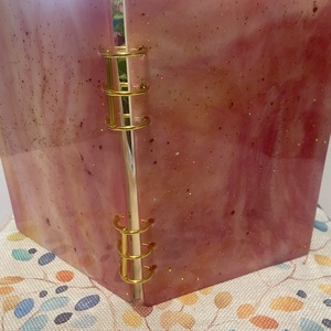 Epoxy rózsaszín-arany notesz  - Meska.hu