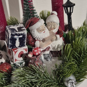 Mikulásos adventi asztaldísz - karácsony - adventi díszek - adventi koszorú - Meska.hu