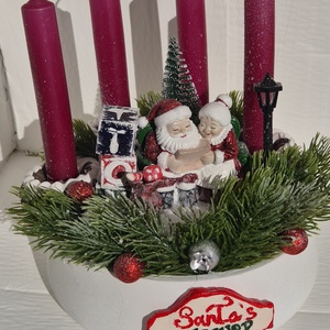 Mikulásos adventi asztaldísz - karácsony - adventi díszek - adventi koszorú - Meska.hu
