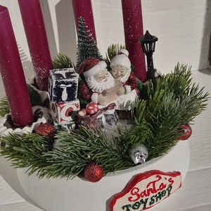 Mikulásos adventi asztaldísz - karácsony - adventi díszek - adventi koszorú - Meska.hu