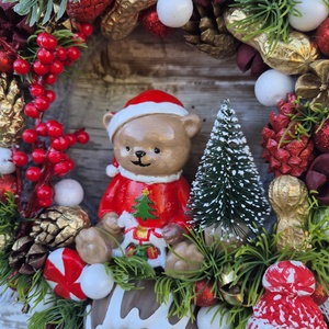 Maci kopogtató - karácsony - adventi díszek - adventi ajtódísz - Meska.hu