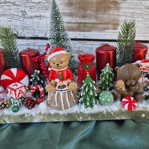 Maci világ adventi asztaldísz - Meska.hu