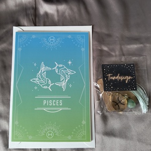 Halak horoszkópos kulcstartó képeslappal 2, Táska & Tok, Kulcstartó & Táskadísz, Kulcstartó, Ékszerkészítés, Mindenmás, MESKA