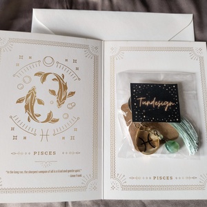 Halak horoszkópos kulcstartó képeslappal 2 - táska & tok - kulcstartó & táskadísz - kulcstartó - Meska.hu