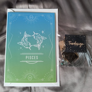 Halak horoszkópos kulcstartó képeslappal 3 - táska & tok - kulcstartó & táskadísz - kulcstartó - Meska.hu