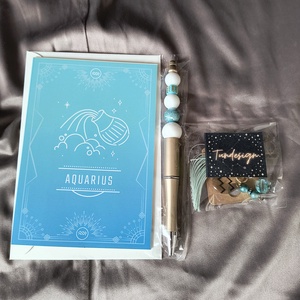 Vízöntő horoszkópos kulcstartó szett 5 - otthon & életmód - papír, írószer - ajándékozás kellékei - ajándékkísérő - Meska.hu