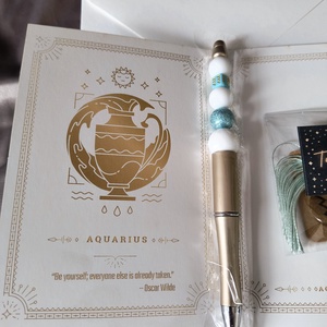 Vízöntő horoszkópos kulcstartó szett 5 - otthon & életmód - papír, írószer - ajándékozás kellékei - ajándékkísérő - Meska.hu