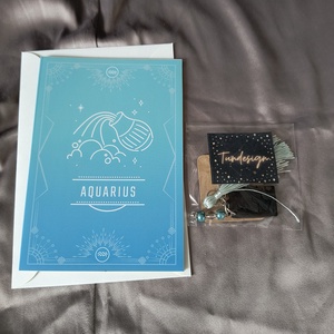 Vízöntő horoszkópos kulcstartó képeslappal 3 - Meska.hu