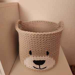 Fonalmackó tároló - horgolt kosár gyerekszobába, Baba - mama, Babaszobabútor, Játéktároló, Horgolás, MESKA