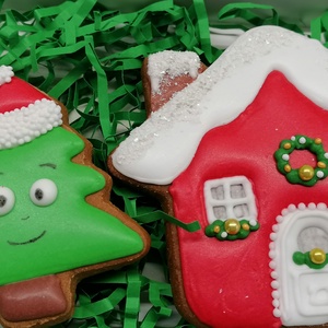 Karácsonyi mézeskalács szett házikós - karácsony - mikulás - mikulás ajándékok - Meska.hu