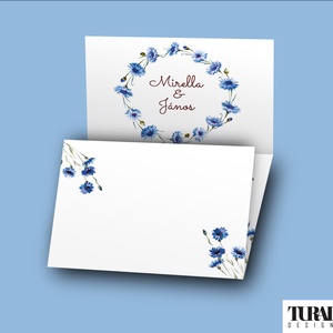 Búzavirágos esküvői meghívó - esküvői grafika - A6 leporello - esküvő - meghívó & kártya - meghívó - Meska.hu