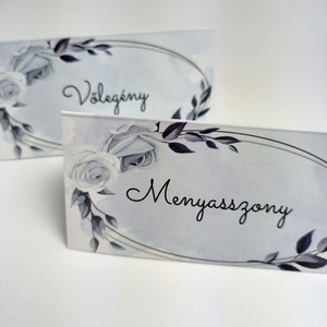 Esküvői ültetőkártya - kék, virágos, Esküvő, Meghívó & Kártya, Ültetési rend, Fotó, grafika, rajz, illusztráció, MESKA