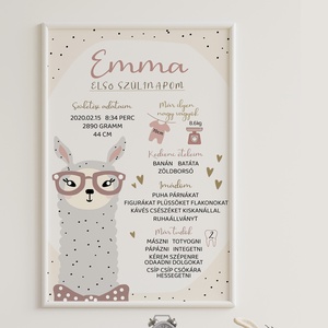 Alpakás babaposzter, Otthon & Életmód, Babaszoba, gyerekszoba, Babaszoba kép, Fotó, grafika, rajz, illusztráció, MESKA