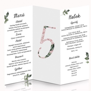 Esküvői menükártya - rózsás - Meska.hu