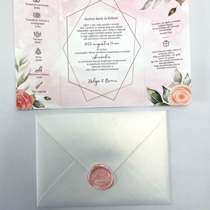 Esküvői meghívó - romantikus, virágos - esküvő - meghívó & kártya - meghívó - Meska.hu