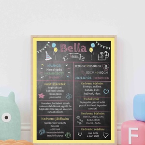 Kréta táblás babaposzter - Meska.hu