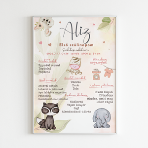 Állátos babaposzter kislányoknak - Meska.hu