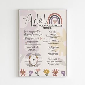 Virágos, szivárványos babaposzter, Otthon & Életmód, Babaszoba, gyerekszoba, Babaszoba kép, Fotó, grafika, rajz, illusztráció, MESKA