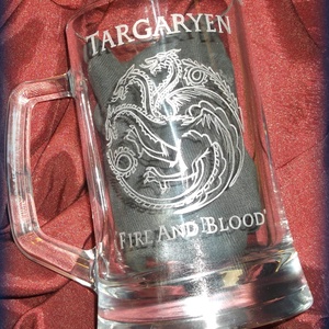 Trónok harca - Targaryen - gravírozott korsó - otthon & életmód - konyhafelszerelés, tálalás - tálalás - sörös pohár és korsó - Meska.hu