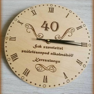 Fa óra születésnapra, Otthon & Életmód, Dekoráció, Fali és függő dekoráció, Falióra & óra, Gravírozás, pirográfia, MESKA
