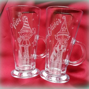 Cappucinos pohár -fiú vagy lány manóval - otthon & életmód - konyhafelszerelés, tálalás - tálalás - bögre & csésze - Meska.hu