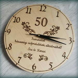 Fa óra évfordulóra, Otthon & Életmód, Dekoráció, Fali és függő dekoráció, Falióra & óra, Gravírozás, pirográfia, MESKA
