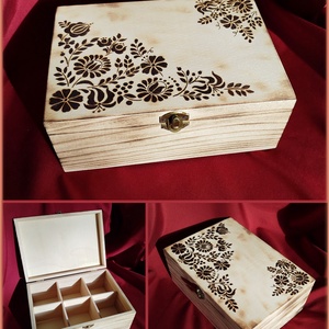 Teásdoboz- népi motívummal - Meska.hu