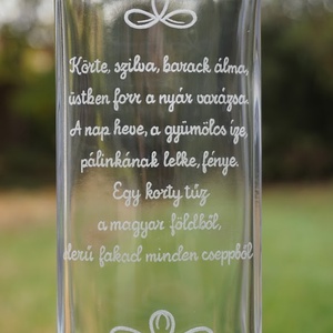 Gravírozott palack - Pálinka vers - Meska.hu