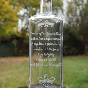 Gravírozott palack - Pálinka vers - otthon & életmód - konyhafelszerelés, tálalás - tálalás - pálinkás poharak, szettek - Meska.hu