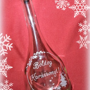Üvegpalack karácsonyra - otthon & életmód - konyhafelszerelés, tálalás - tálalás - pálinkás poharak, szettek - Meska.hu