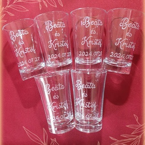 Gravírozott felespohár - köszönőajándék - Meska.hu