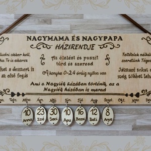 Családi öröknaptár, szülinaptár - Nagymama és nagypapa házirendje - Meska.hu