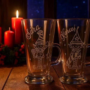 Cappucinos pohár -fiú vagy lány manóval - Meska.hu