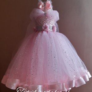 Egyedi, kézzel készített hosszú alkalmi tüll ruha , Baba - mama, Babaruházat, Baba ruhák, Csomózás, Varrás, MESKA