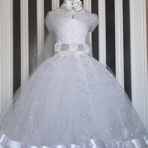 Egyedi, kézzel készített hosszú alkalmi tüll ruha  - baba - mama - babaruházat - baba ruhák - Meska.hu