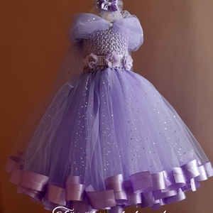 Egyedi, kézzel készített hosszú alkalmi tüll ruha  - baba - mama - babaruházat - baba ruhák - Meska.hu