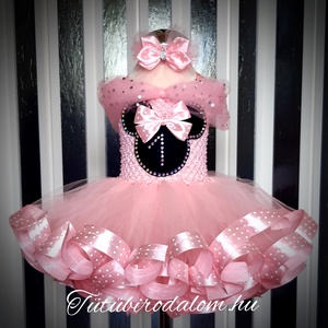 Rózsaszín masnis szülinapi tütü szett , Baba - mama, Babaruházat, Baba ruhák, Varrás, MESKA