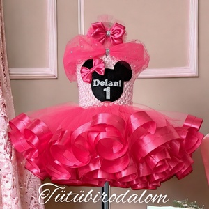 Rózsaszín masnis szülinapi tütü szett  - baba - mama - babaruházat - baba ruhák - Meska.hu