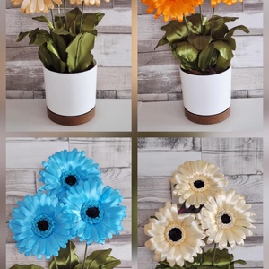 TütüDekor -  Szatén szalag gerbera 3 ágú (8 színben), Otthon & Életmód, Dekoráció, Asztal és polc dekoráció, Asztaldísz, Mindenmás, Virágkötés, MESKA