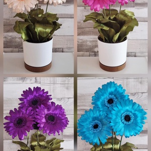 TütüDekor -  Szatén szalag gerbera 3 ágú (8 színben) - otthon & életmód - dekoráció - asztal és polc dekoráció - asztaldísz - Meska.hu