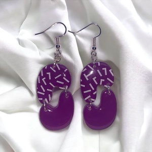 Sötétlila kétrészes fülbevaló - Meska.hu