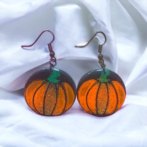 29. Fekete alapon narancssárga sütőtök fülbevaló - Meska.hu