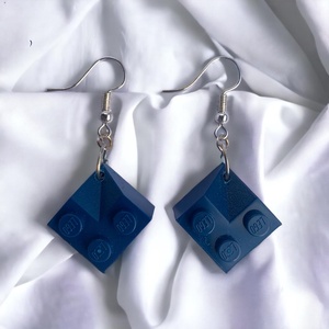 85. Kék legókocka fülbevaló - Meska.hu
