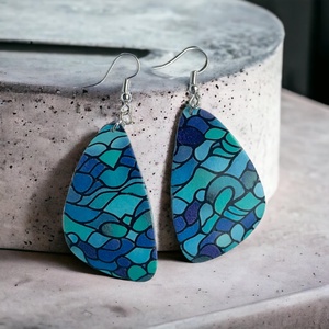 238. Kék tengeres fülbevaló - Meska.hu