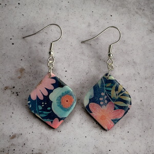 258. Virágos tavaszi egyedi fülbevaló - Meska.hu