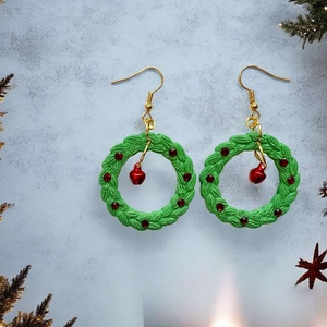 367. Adventi koszorú ihlette karácsonyi fülbevaló - Meska.hu